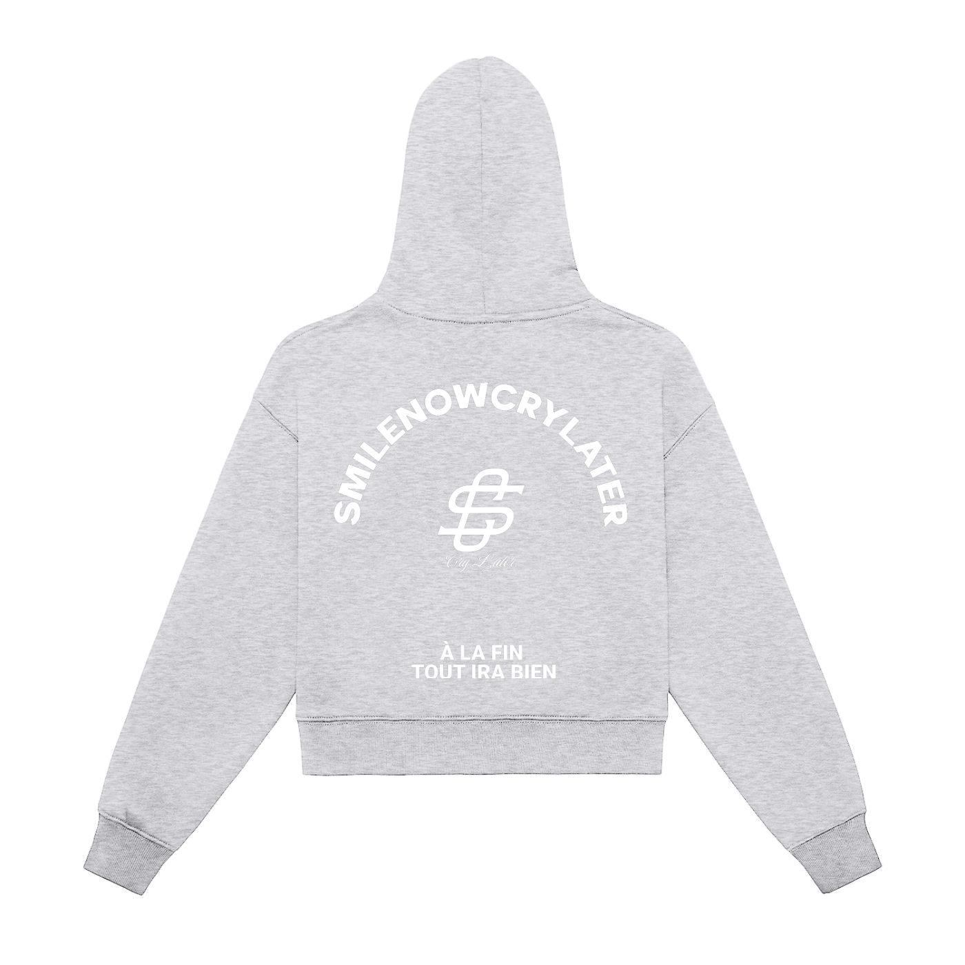 Fleeced Zip-Up Cropped Hoodie