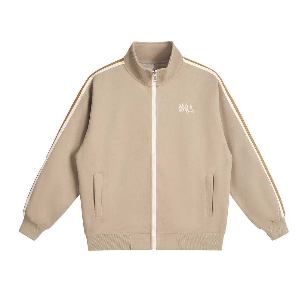 Beige Side-Stripe Jacket