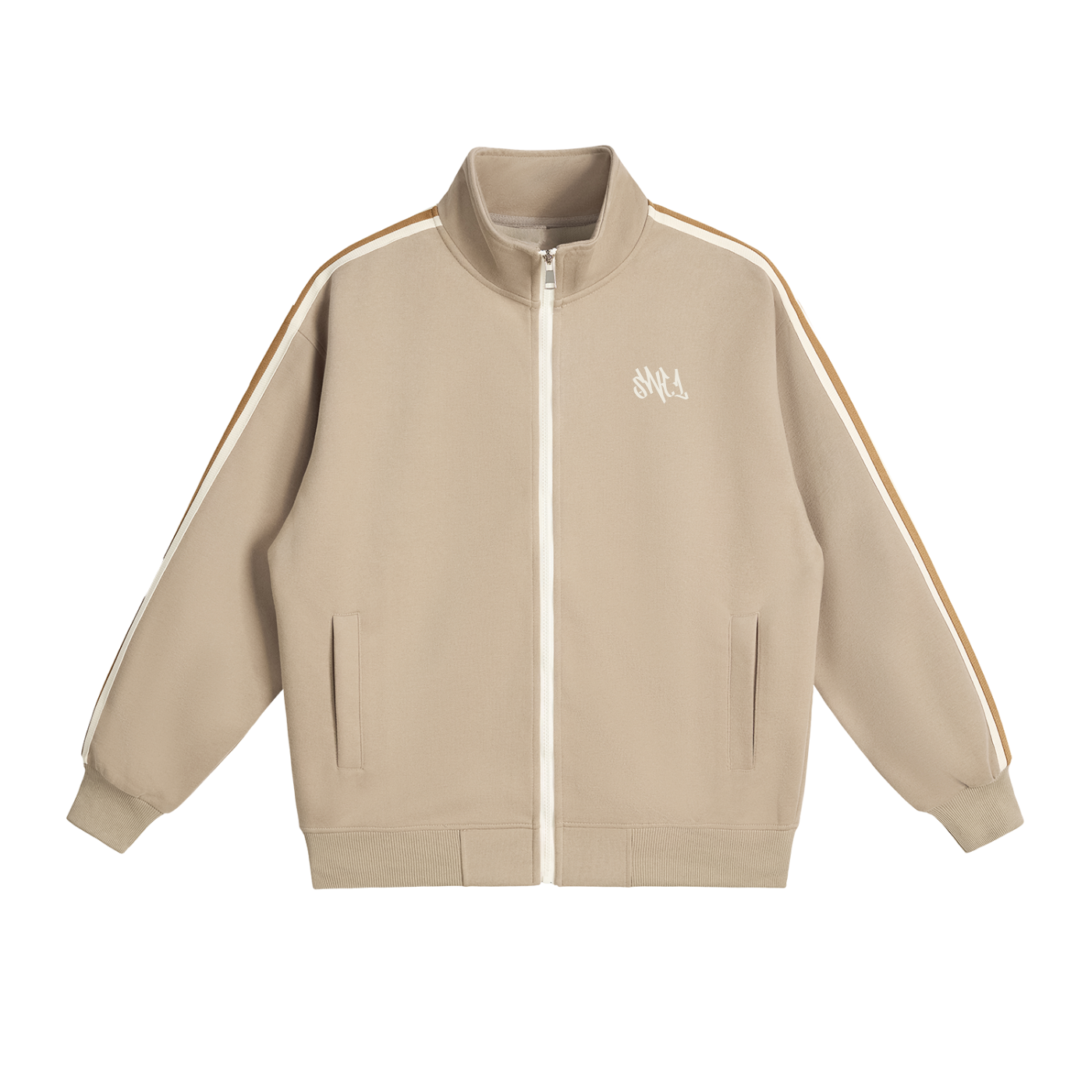 Beige Side-Stripe Jacket